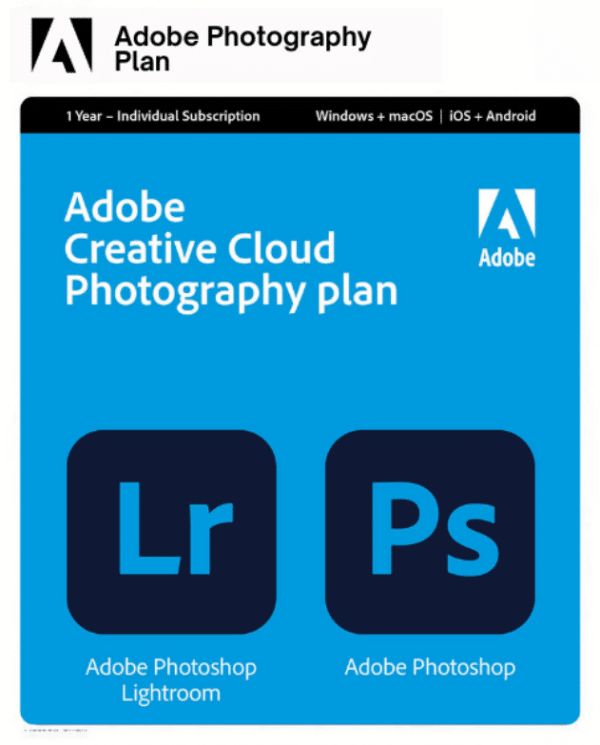 مفتاح اشتراك أدوبي فوتوغرافي بلان ( فوتوشوب + لايت روم )